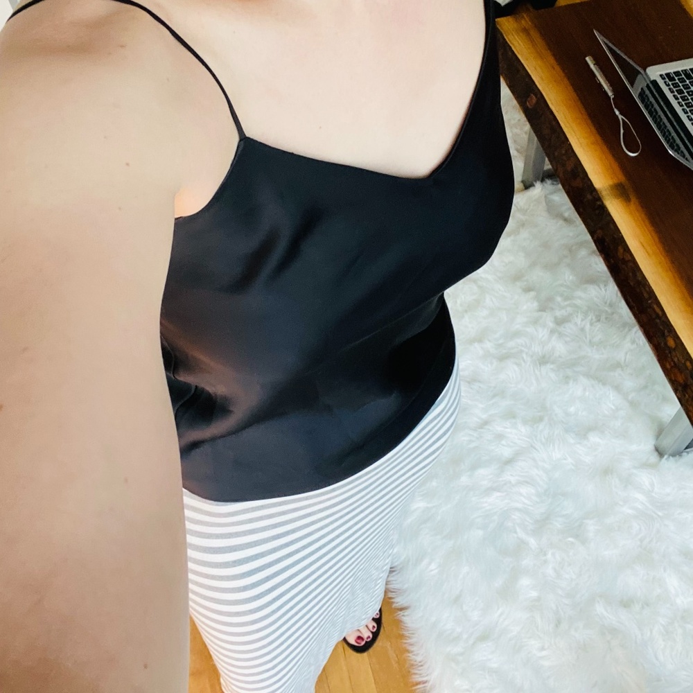 Hard Tail Grey/White Striped Ankle-Length Skirt - Size M